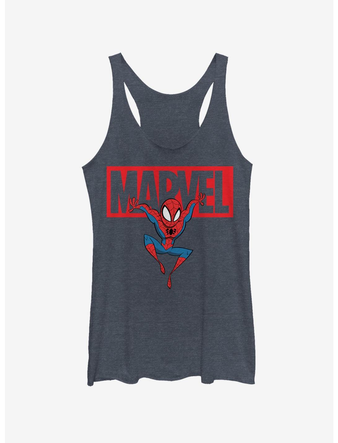 Marvel Spider-Man Brick Spidey Girls Tank, NAVY HTR, hi-res