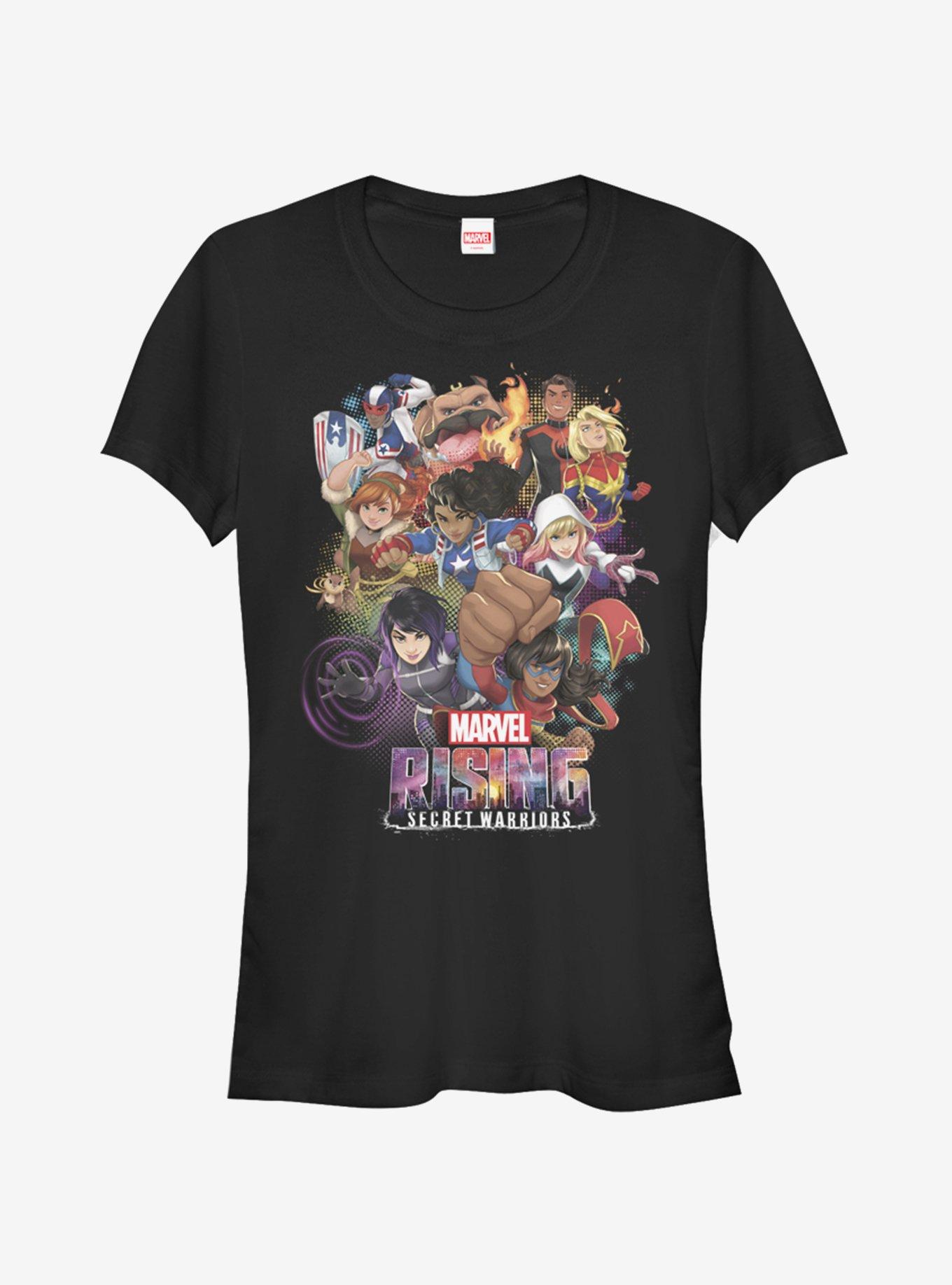 Marvel Spider-Man Secret Warrior Stack Up Girls T-Shirt, BLACK, hi-res