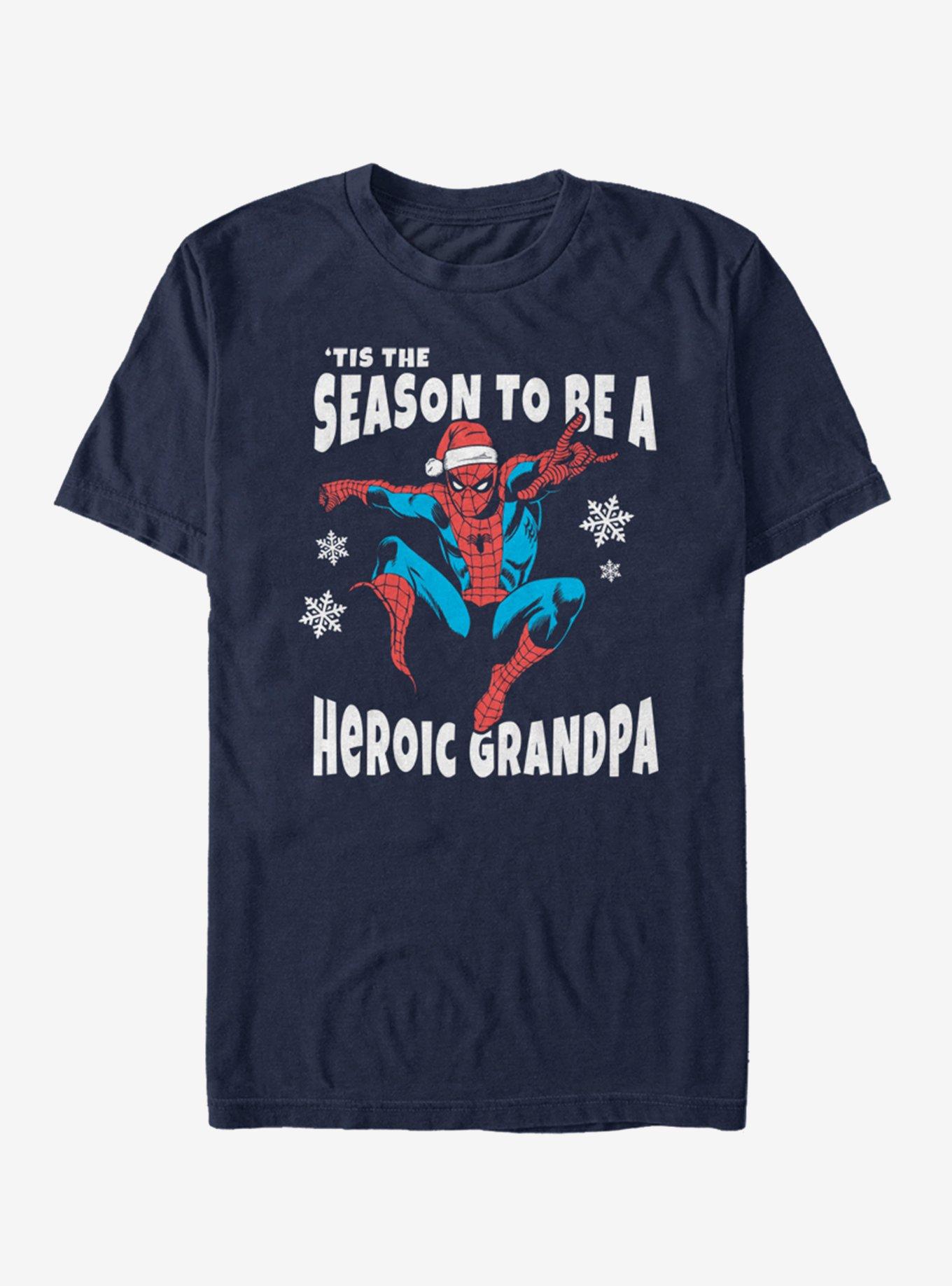 Marvel Spider-Man Heroic Grandpa T-Shirt, NAVY, hi-res