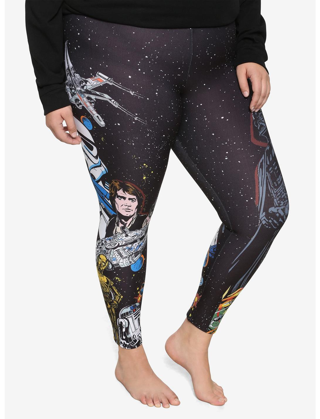 Her Universe Star Wars Pop Art Leggings Plus Size, BLACK, hi-res