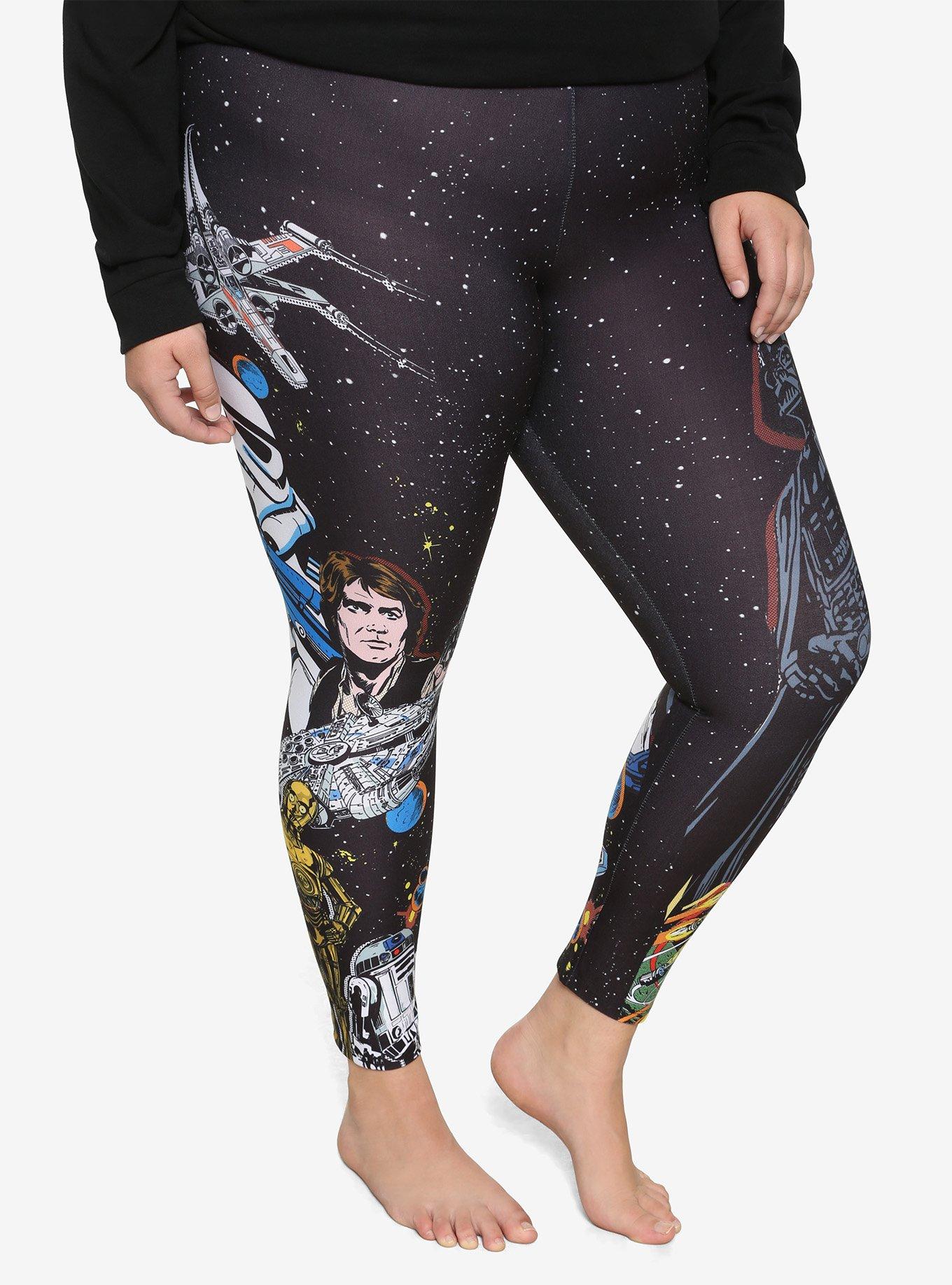 Her Universe Star Wars Pop Art Leggings Plus Size, BLACK, hi-res