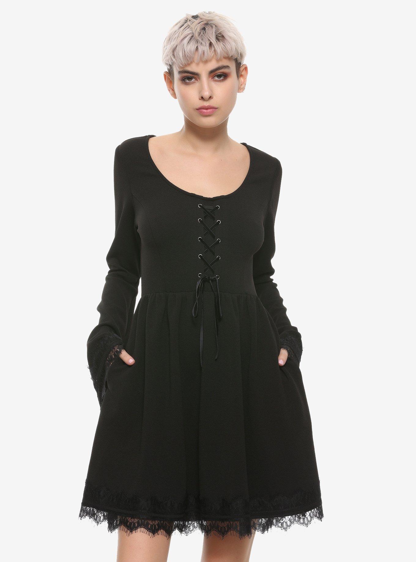 Lace Skull Bell Sleeve Dress | Hot Topic