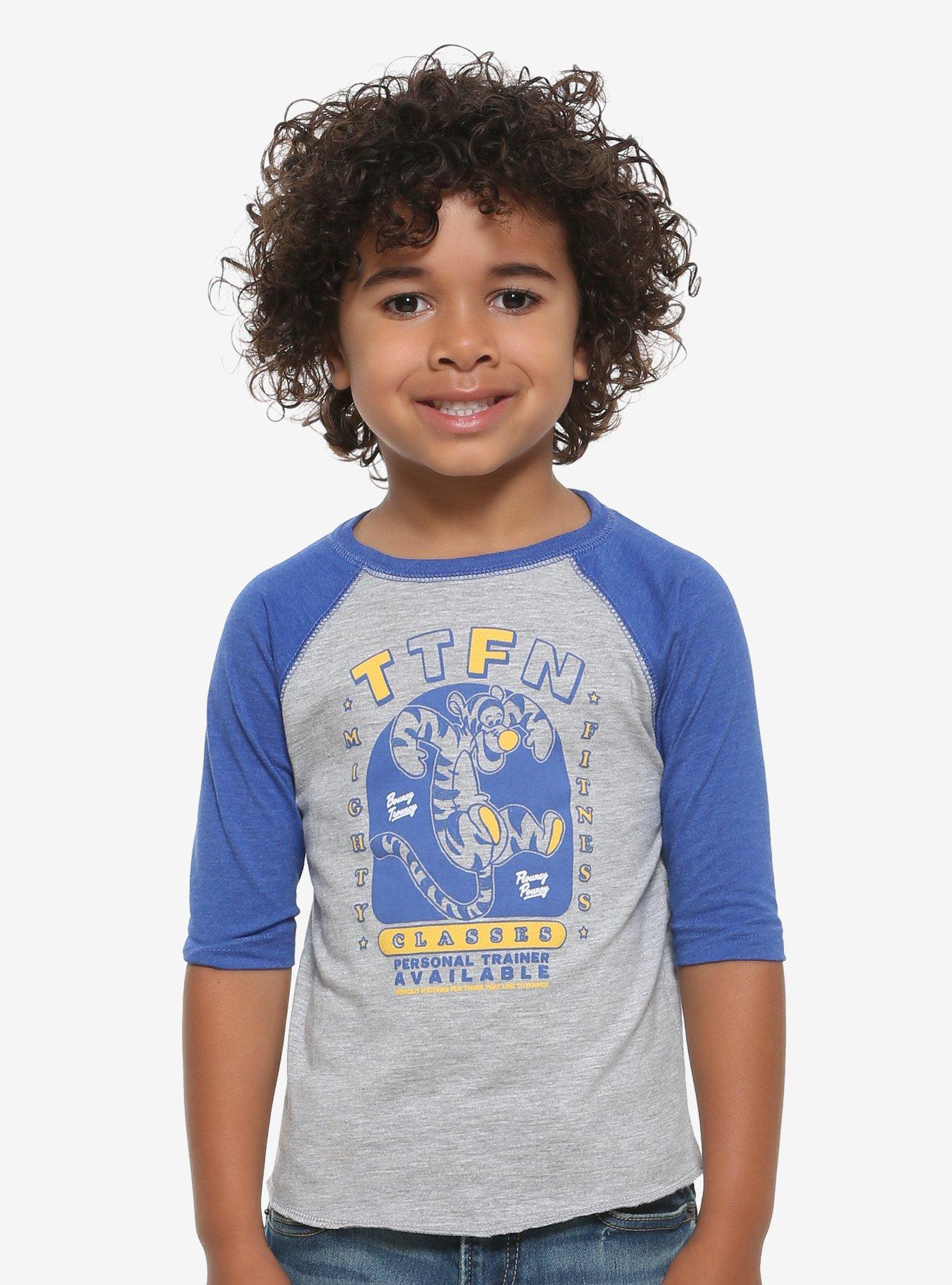 Disney Winnie the Pooh Tigger TTFN Fitness Toddler Raglan T-Shirt - BoxLunch Exclusive, MULTI, hi-res