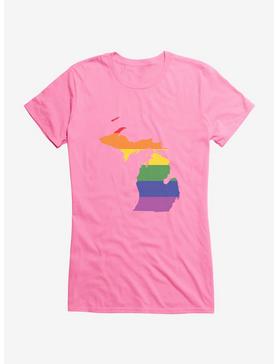 Pride State Flag Michigan Girls T-Shirt, , hi-res