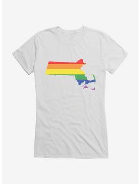 Pride State Flag Massachusetts Girls T-Shirt, , hi-res