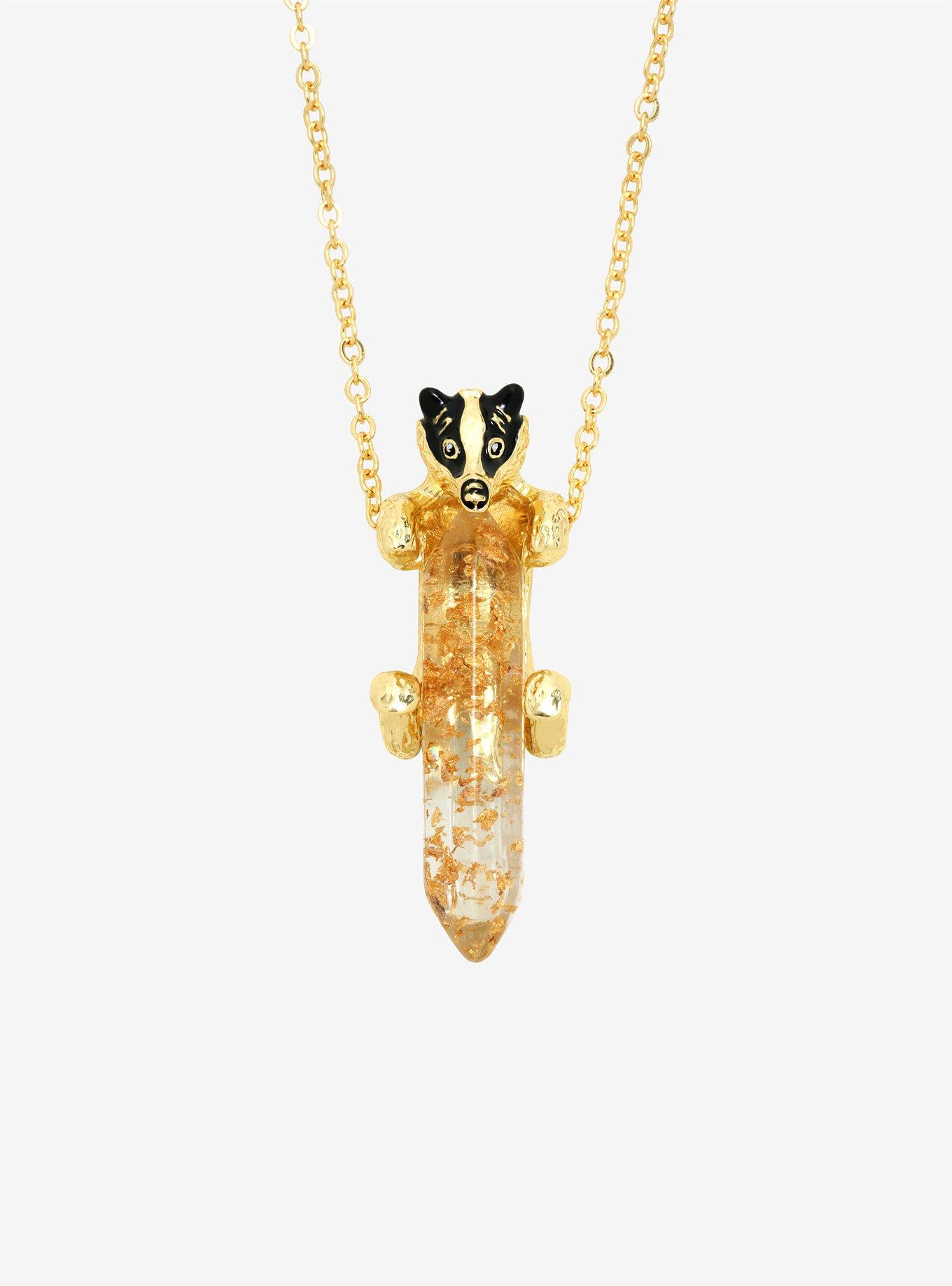 Harry Potter Hufflepuff Crystal Necklace, , hi-res