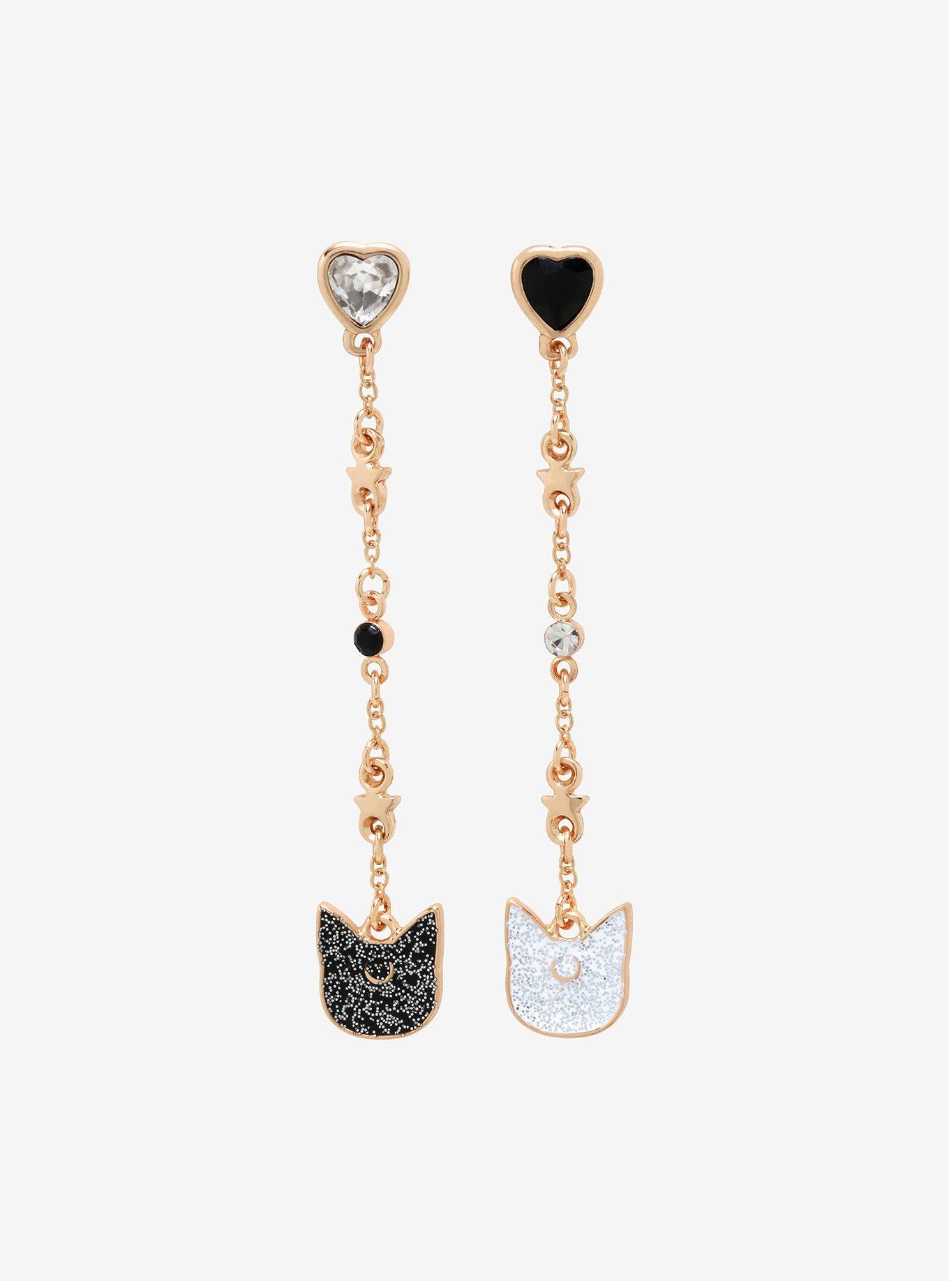 Sailor Moon Sparkle Cats Drop Earrings | Hot Topic