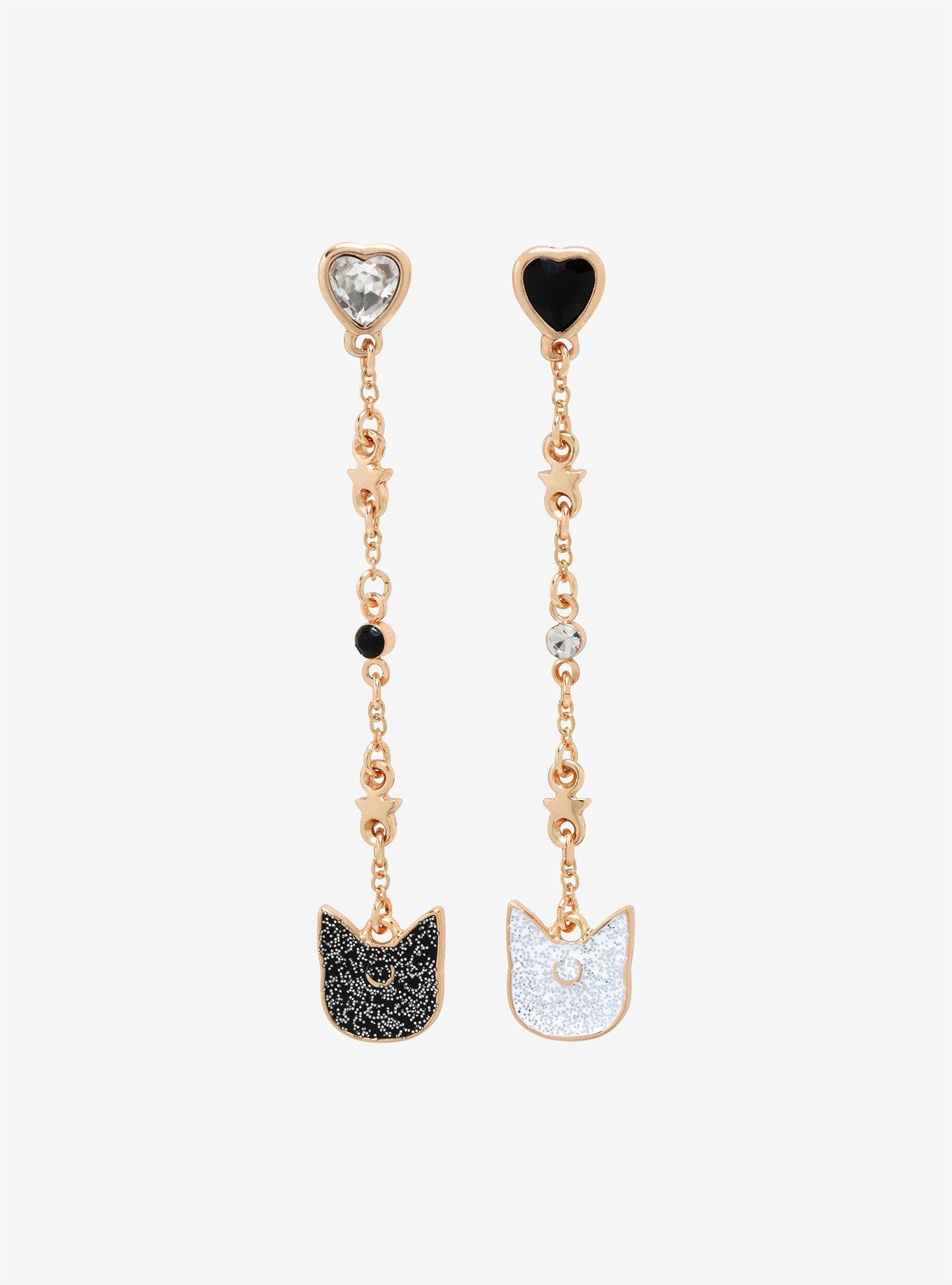 Sailor Moon Sparkle Cats Drop Earrings, , hi-res