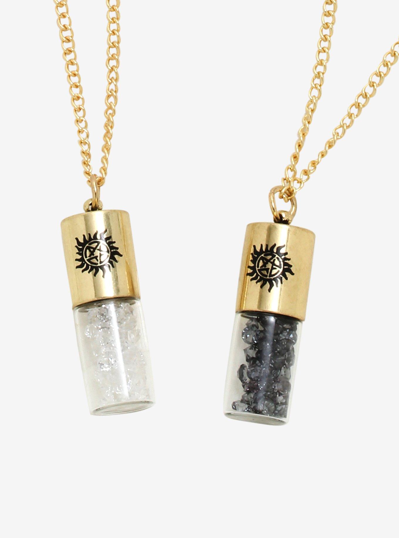 Supernatural Bitch & Jerk Salt Bottle Best Friend Necklace Set, , hi-res