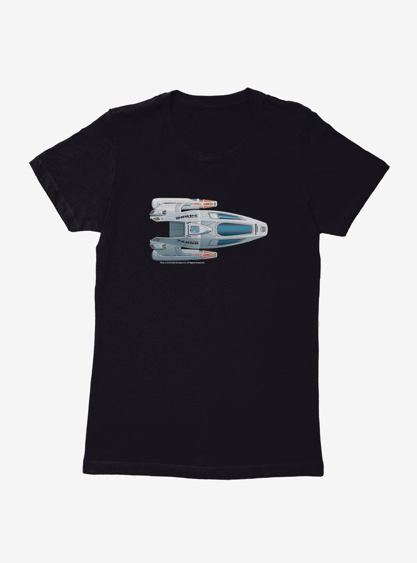 Star Trek N.C.C. 74656 Ship Model Two Top View Womens T-Shirt | BoxLunch