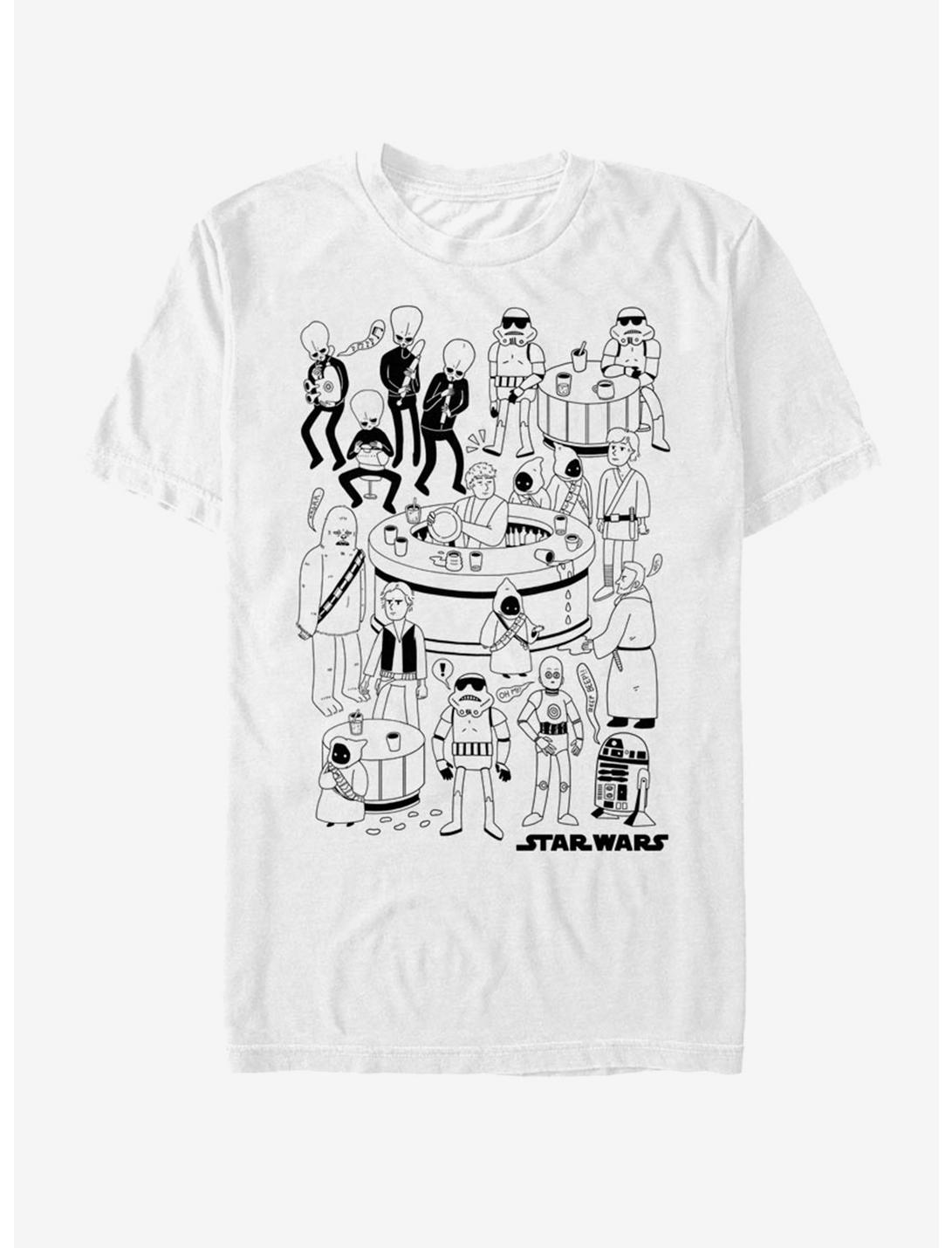 Star Wars Cantina Doodle T-Shirt, WHITE, hi-res