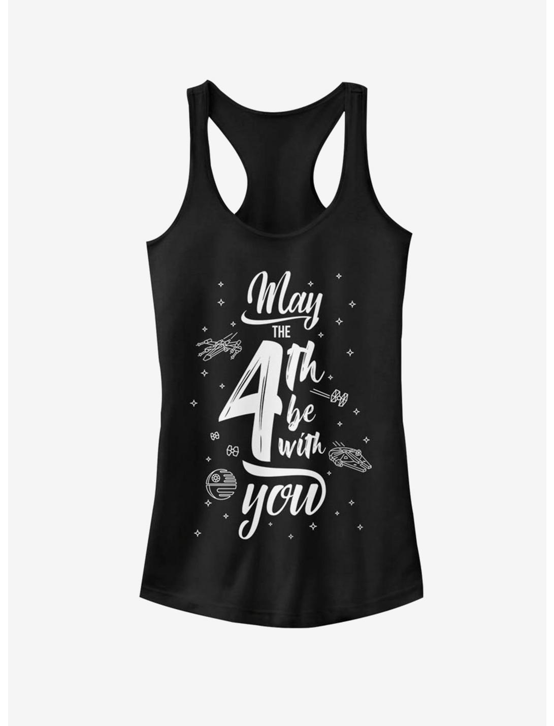 Star Wars Space Text May Fourth Girls Tank, BLACK, hi-res