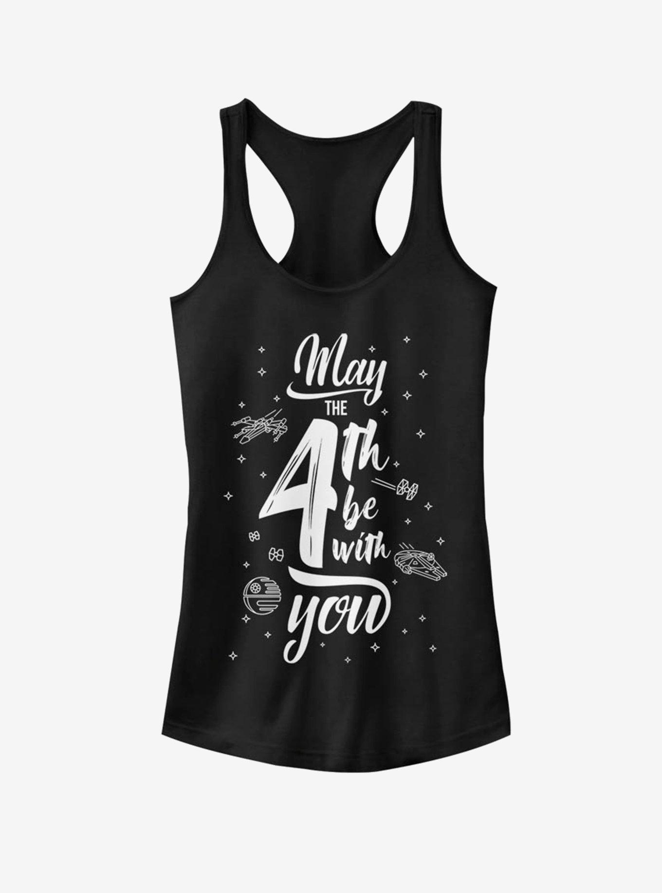 Star Wars Space Text May Fourth Girls Tank, BLACK, hi-res