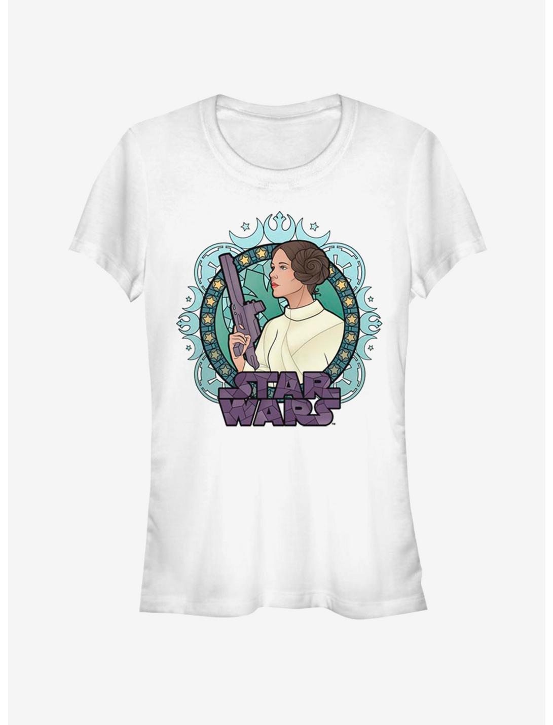 Star Wars Leia Glass Girls T-Shirt, WHITE, hi-res
