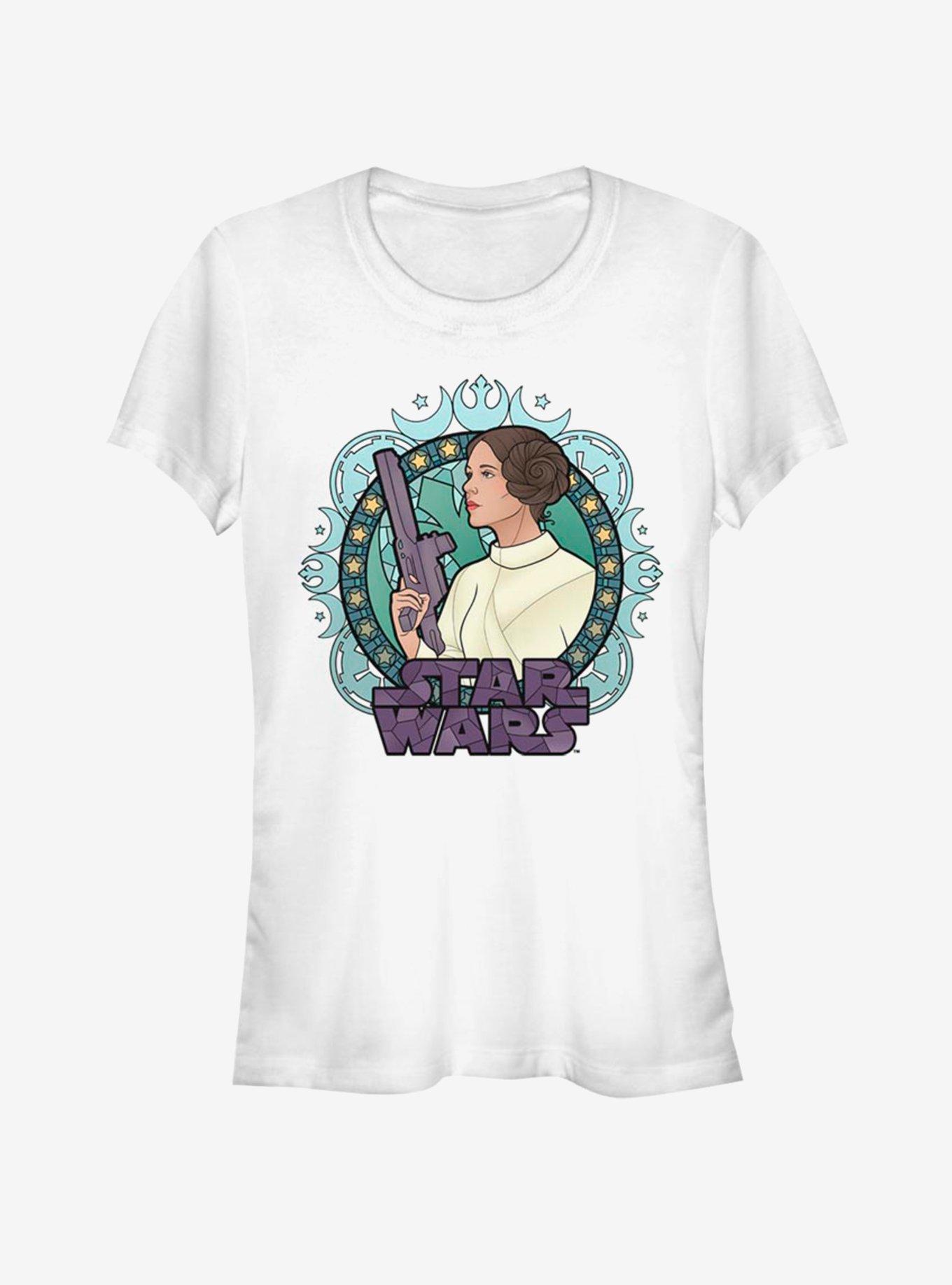 Star Wars Leia Glass Girls T-Shirt, WHITE, hi-res