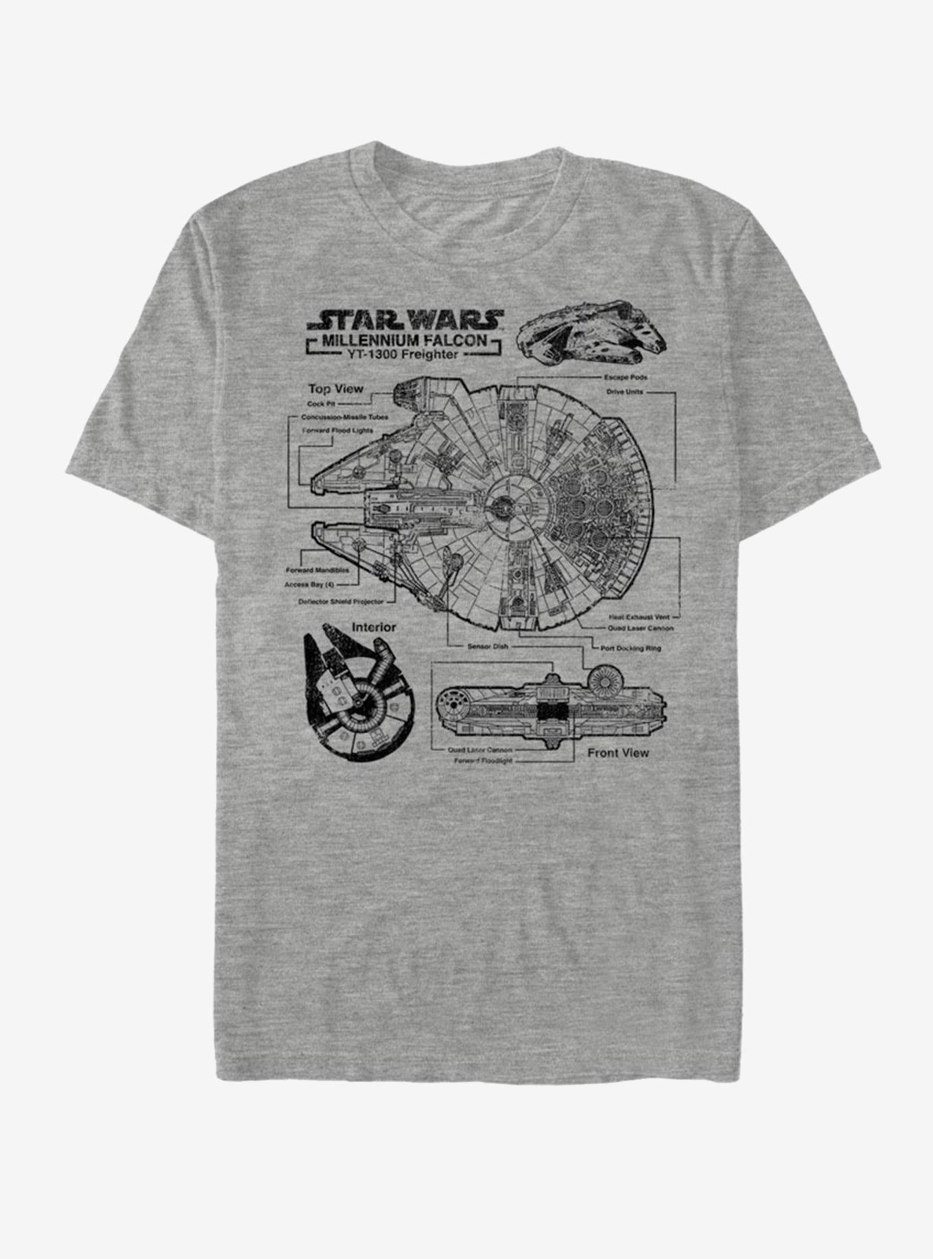 Star Wars Falcon Schematic T-Shirt