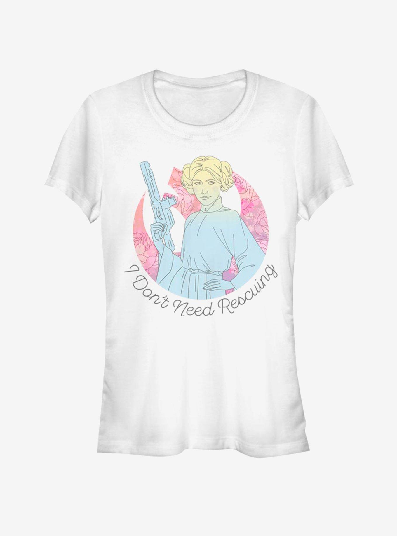 Star Wars Don't Need Rescuing Girls T-Shirt, WHITE, hi-res