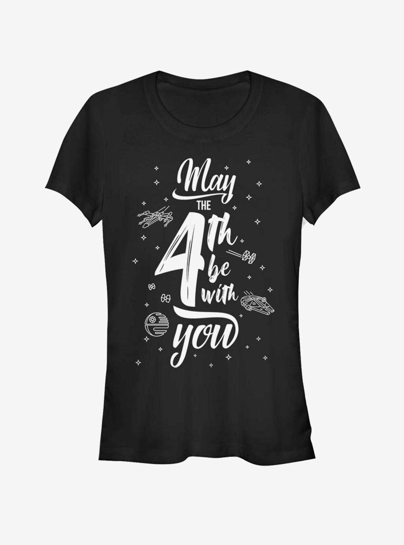 Star Wars Space Text May Fourth Girls T-Shirt, BLACK, hi-res