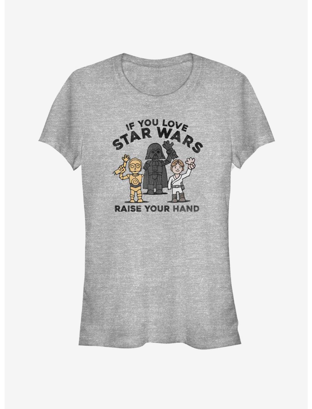 Star Wars Raise Your Hands Girls T-Shirt, ATH HTR, hi-res