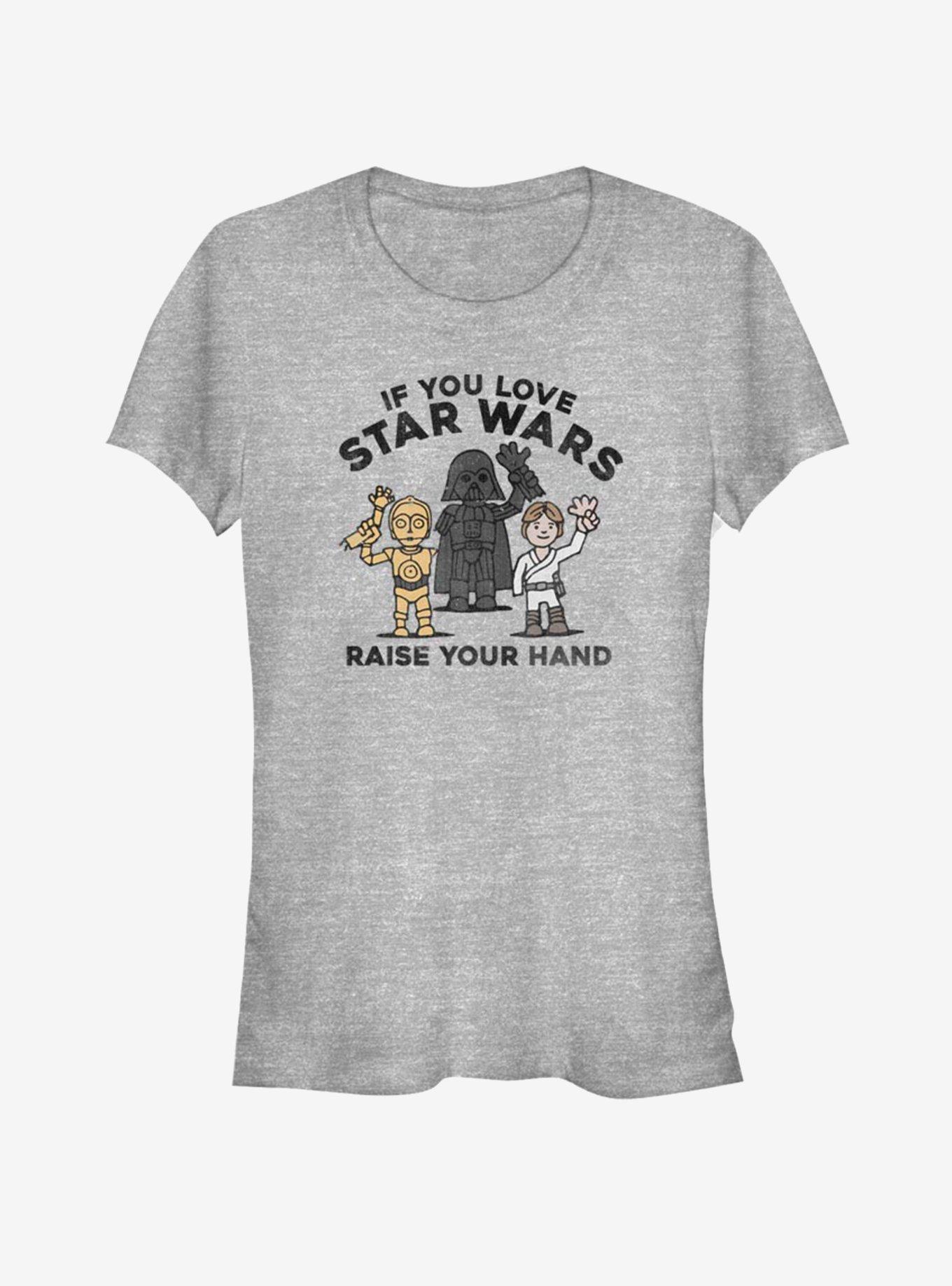 Star Wars Raise Your Hands Girls T-Shirt, ATH HTR, hi-res