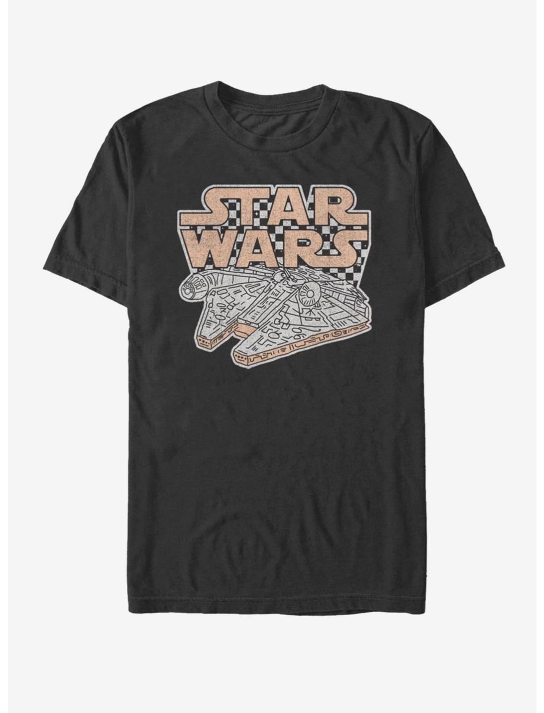 Star Wars Checker Falcon T-Shirt, BLACK, hi-res