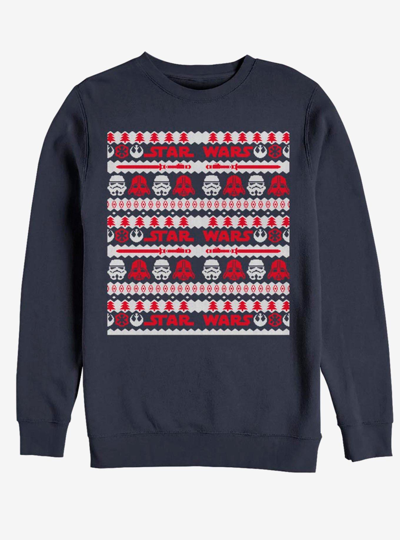 Star Wars Holiday Zags Simplified Sweatshirt, NAVY, hi-res