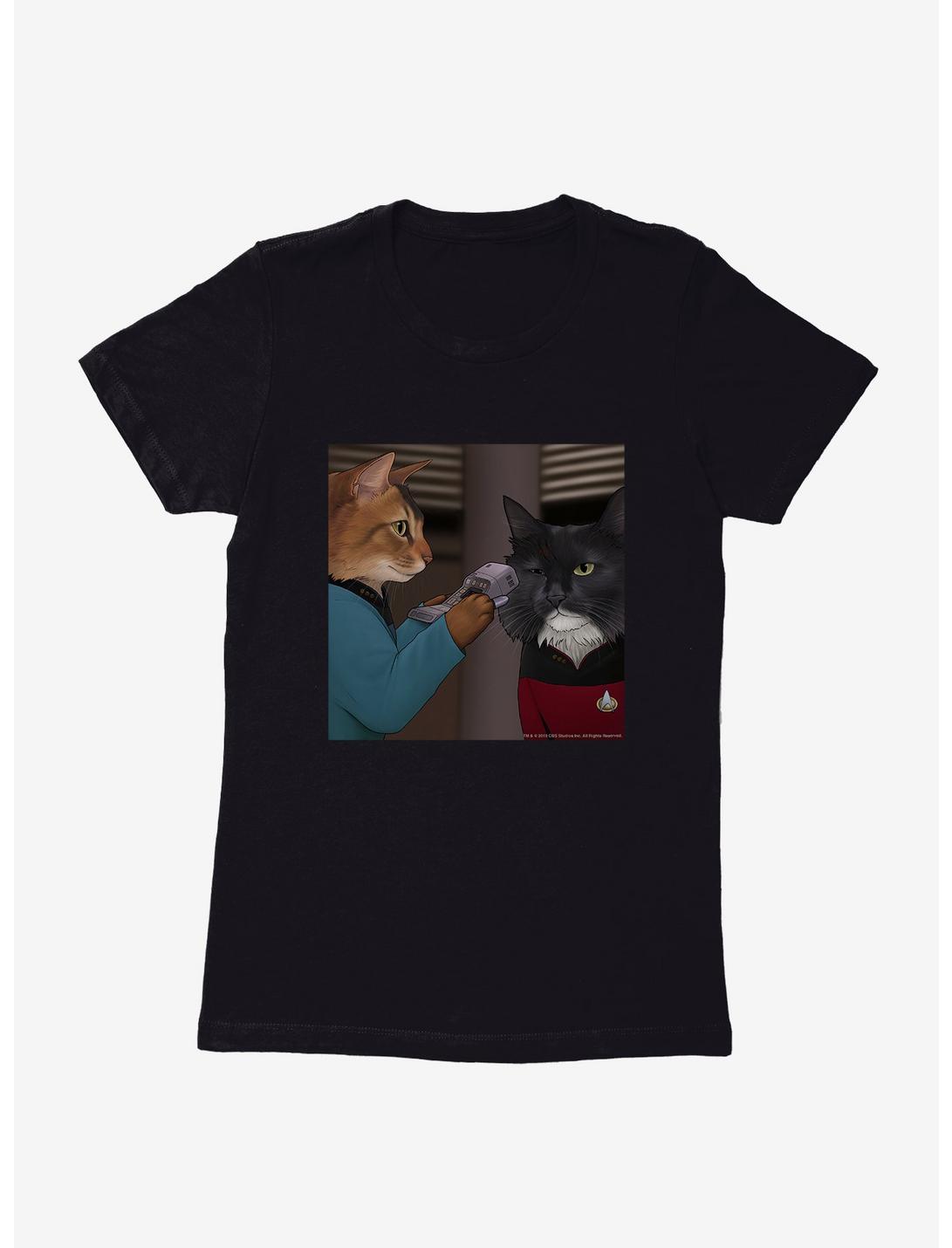 Star Trek The Next Generation Cats Riker and Crusher Womens T-Shirt, BLACK, hi-res