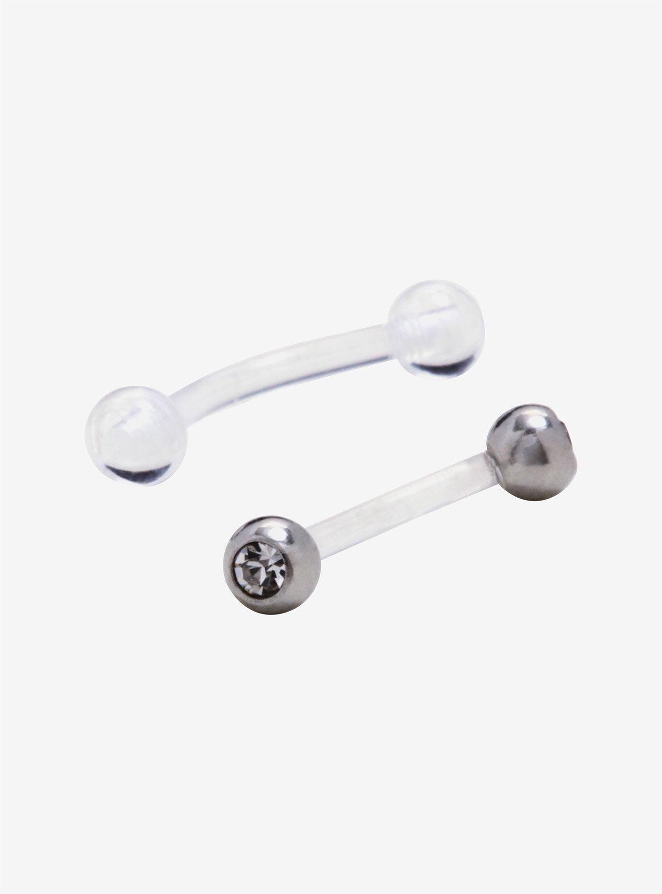 Acrylic Brow Post 2 Pack, SILVER, hi-res