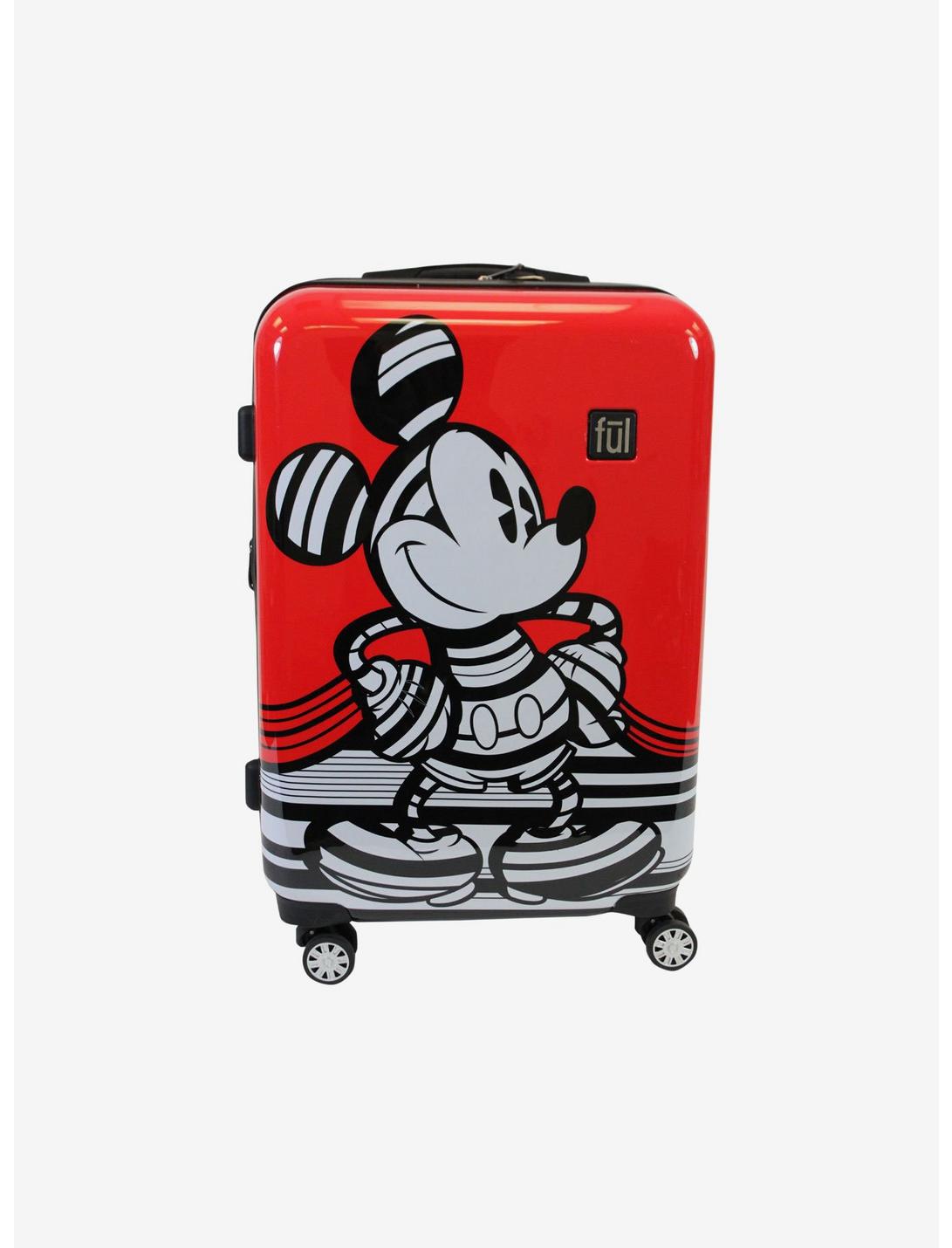 FUL Disney Mickey Mouse 25 Inch Striped Hard Sided Luggage, , hi-res