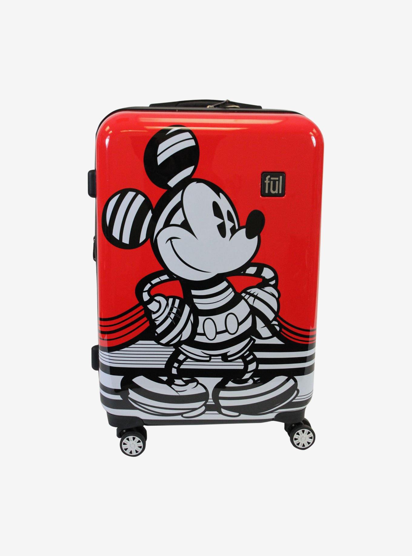 FUL Disney Mickey Mouse 29 Inch Striped Hard Sided Luggage BoxLunch