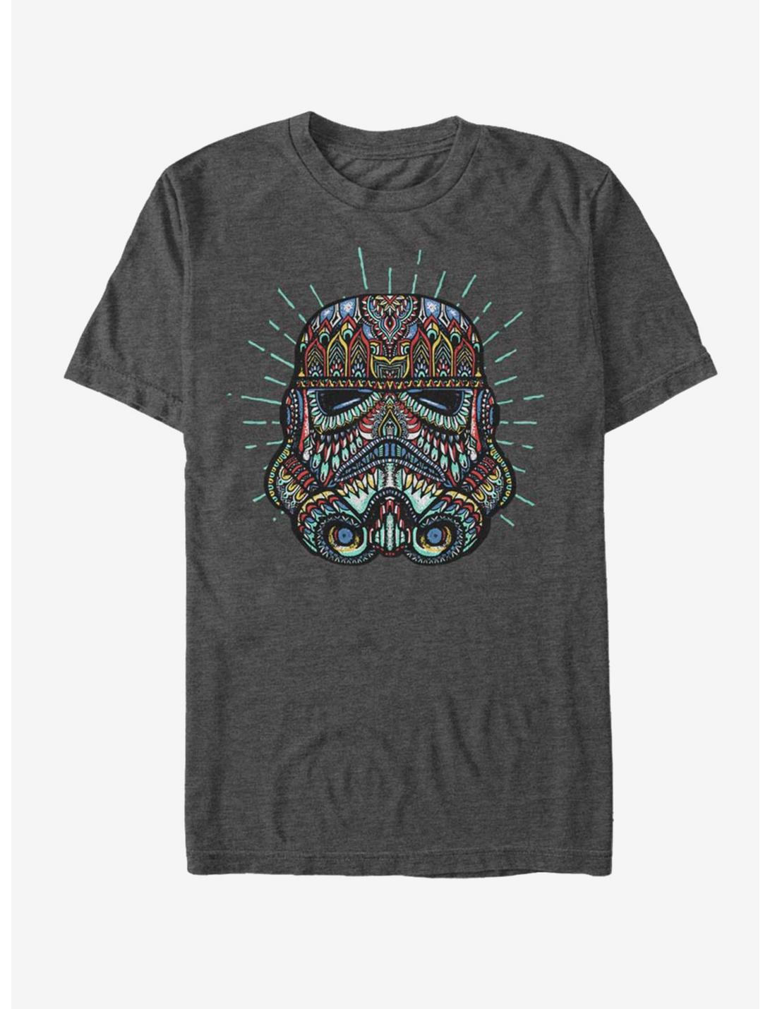 Star Wars Trooper Sugar Skull T-Shirt, CHAR HTR, hi-res