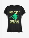Star Wars Yoda Twenty One Girls T-Shirt, BLACK, hi-res