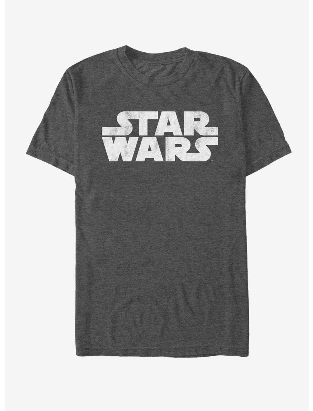 Star Wars Distressed Logo T-Shirt, CHAR HTR, hi-res