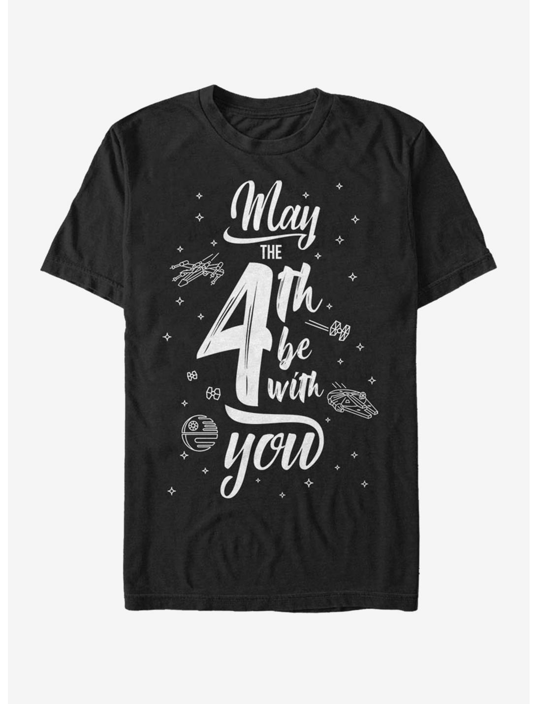 Star Wars Space Text May Fourth T-Shirt, BLACK, hi-res