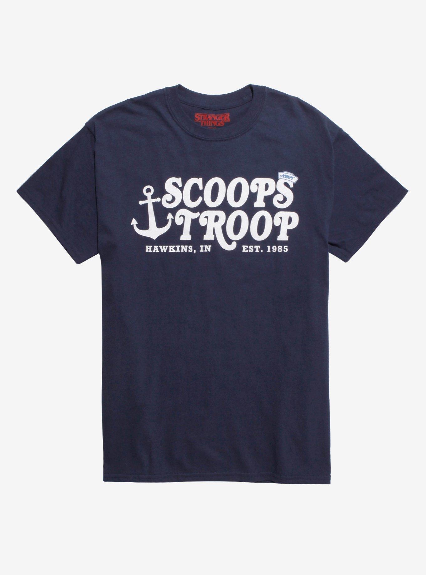 Stranger Things Scoops Troop T-Shirt, WHITE, hi-res