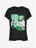 Star Wars Force Stack Yoda Girls T-Shirt, BLACK, hi-res