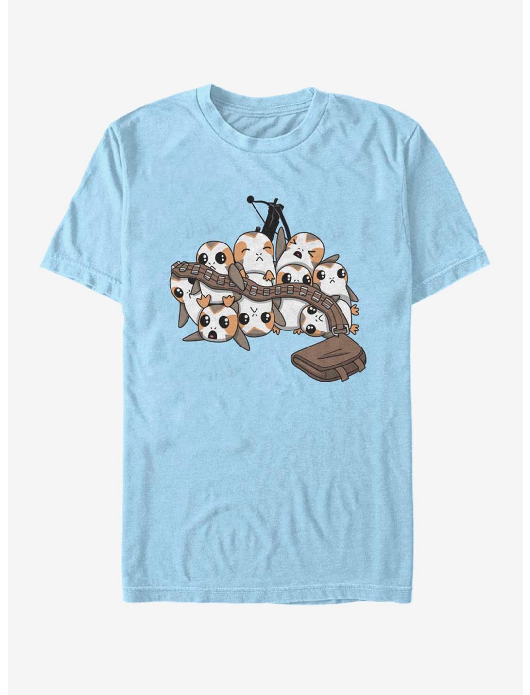 Star Wars Porg Pile and Chewbacca Accessories T-Shirt, LT BLUE, hi-res