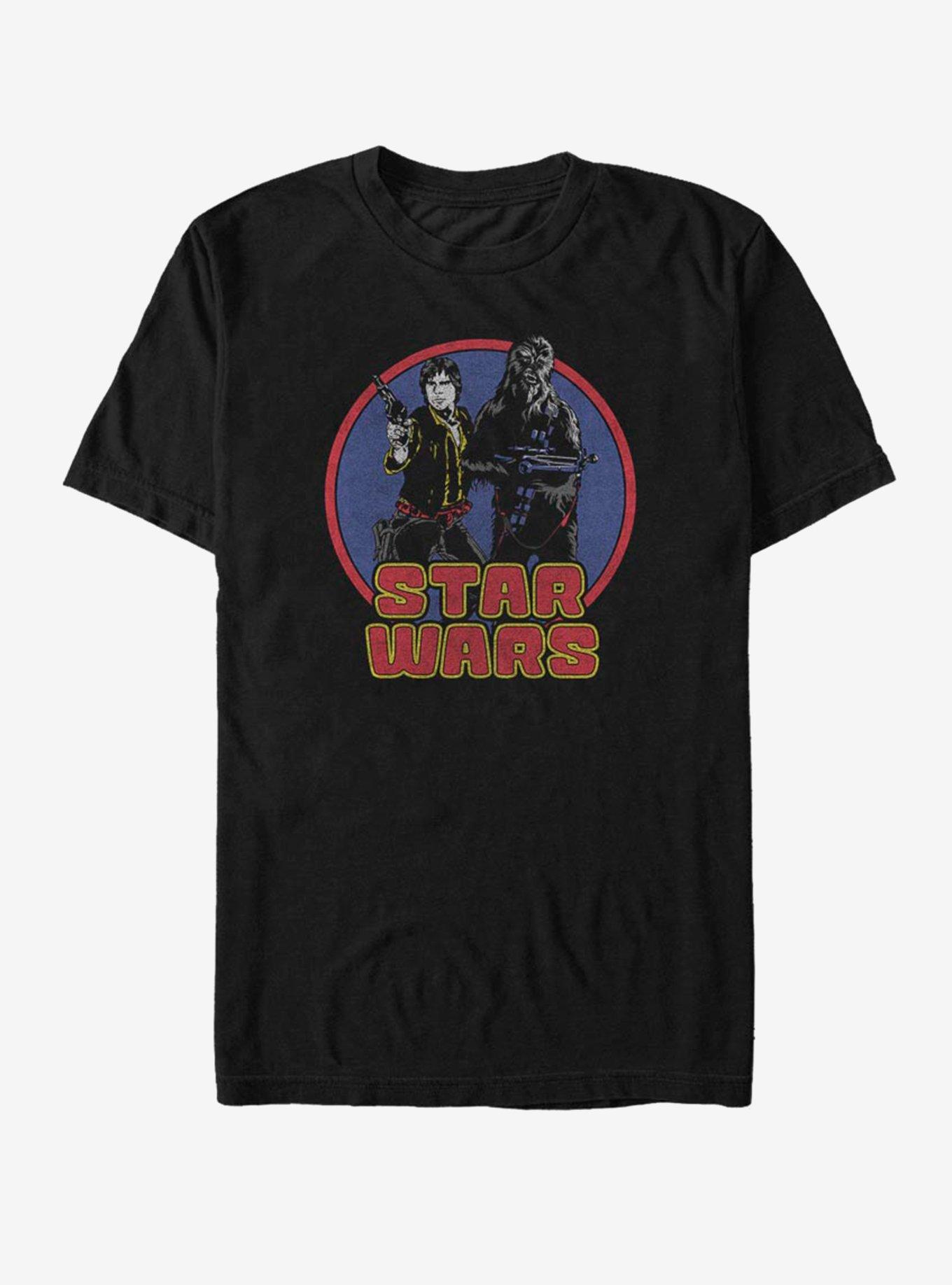 Star Wars Circle Chewy and Han T-Shirt, BLACK, hi-res