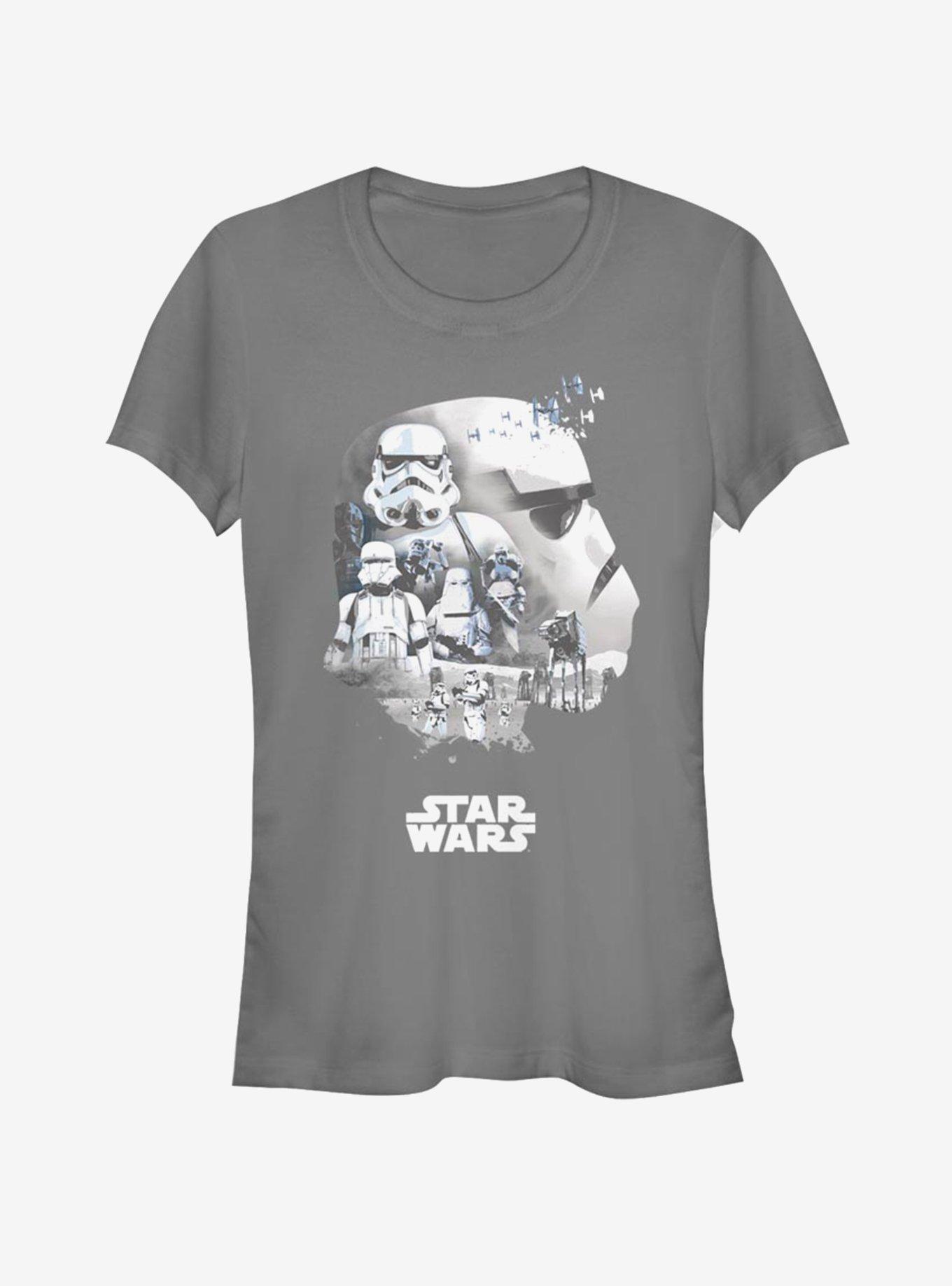 Star Wars Trooper Head Fill Girls T-Shirt, CHARCOAL, hi-res