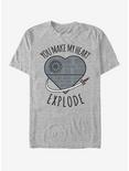 Star Wars Heart Explode Death Star T-Shirt, ATH HTR, hi-res