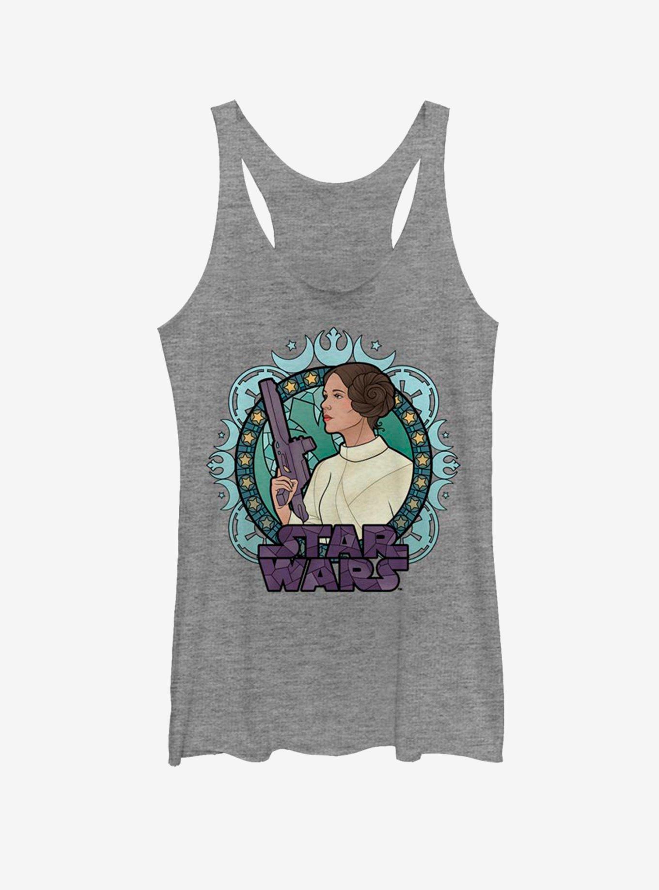 Star Wars Leia Glass Girls Tank, GRAY HTR, hi-res