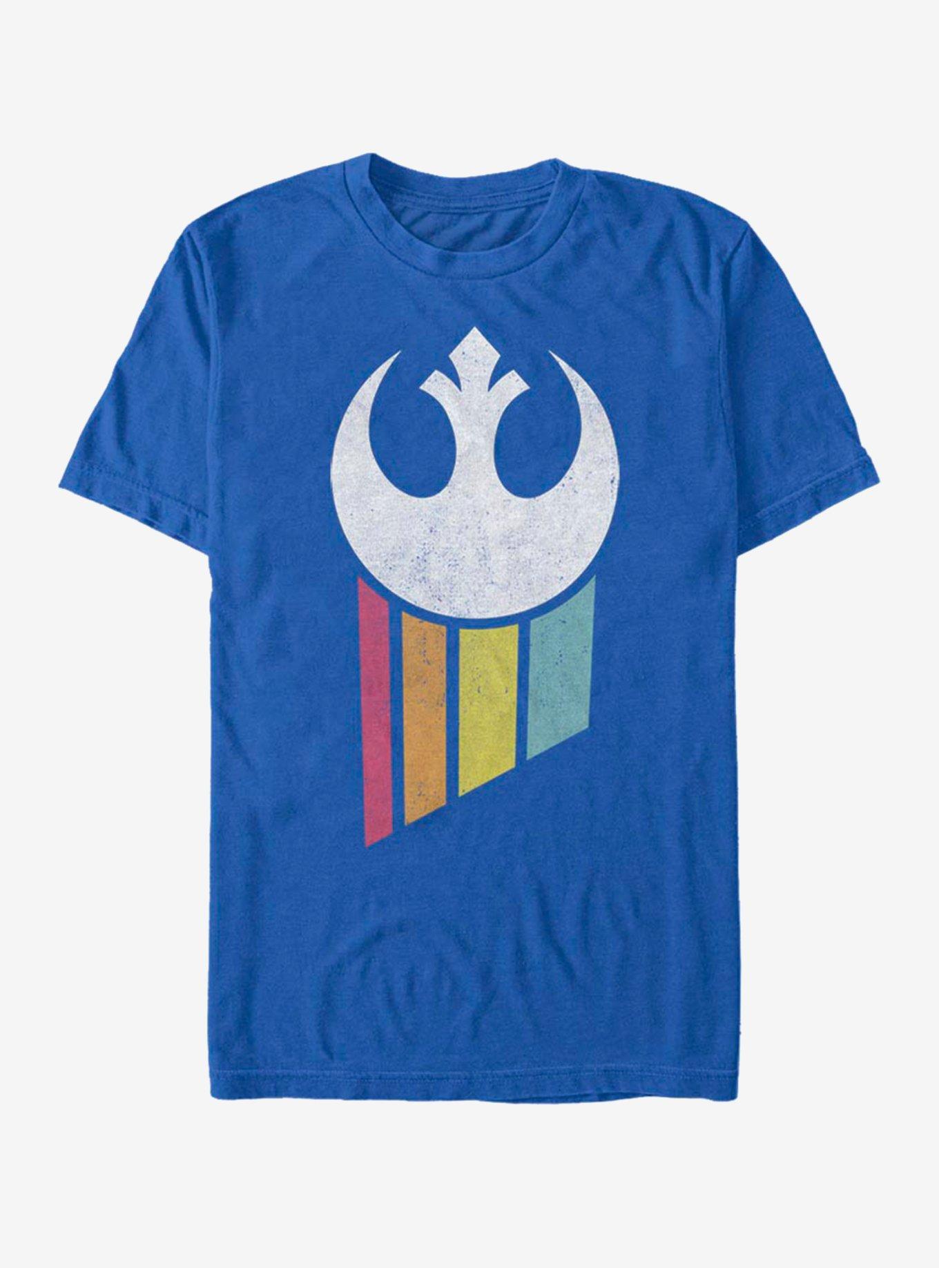 Star Wars Rainbow Rebel Logo T-Shirt, ROYAL, hi-res