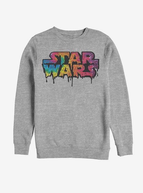 Star Wars Tie Dye Drip Sweatshirt - GREY | Hot Topic