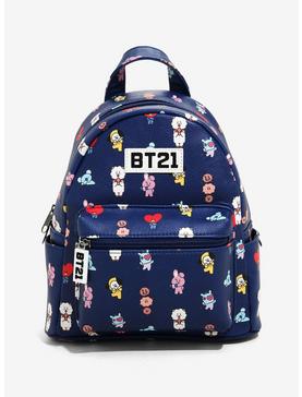 BT21 Blue Allover Print Mini Backpack, , hi-res