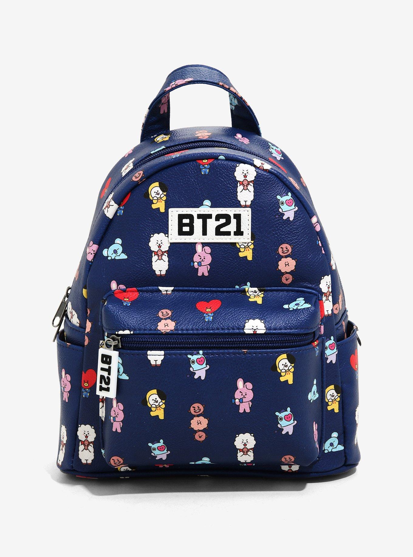 BT21 Blue Allover Print Mini Backpack, , hi-res