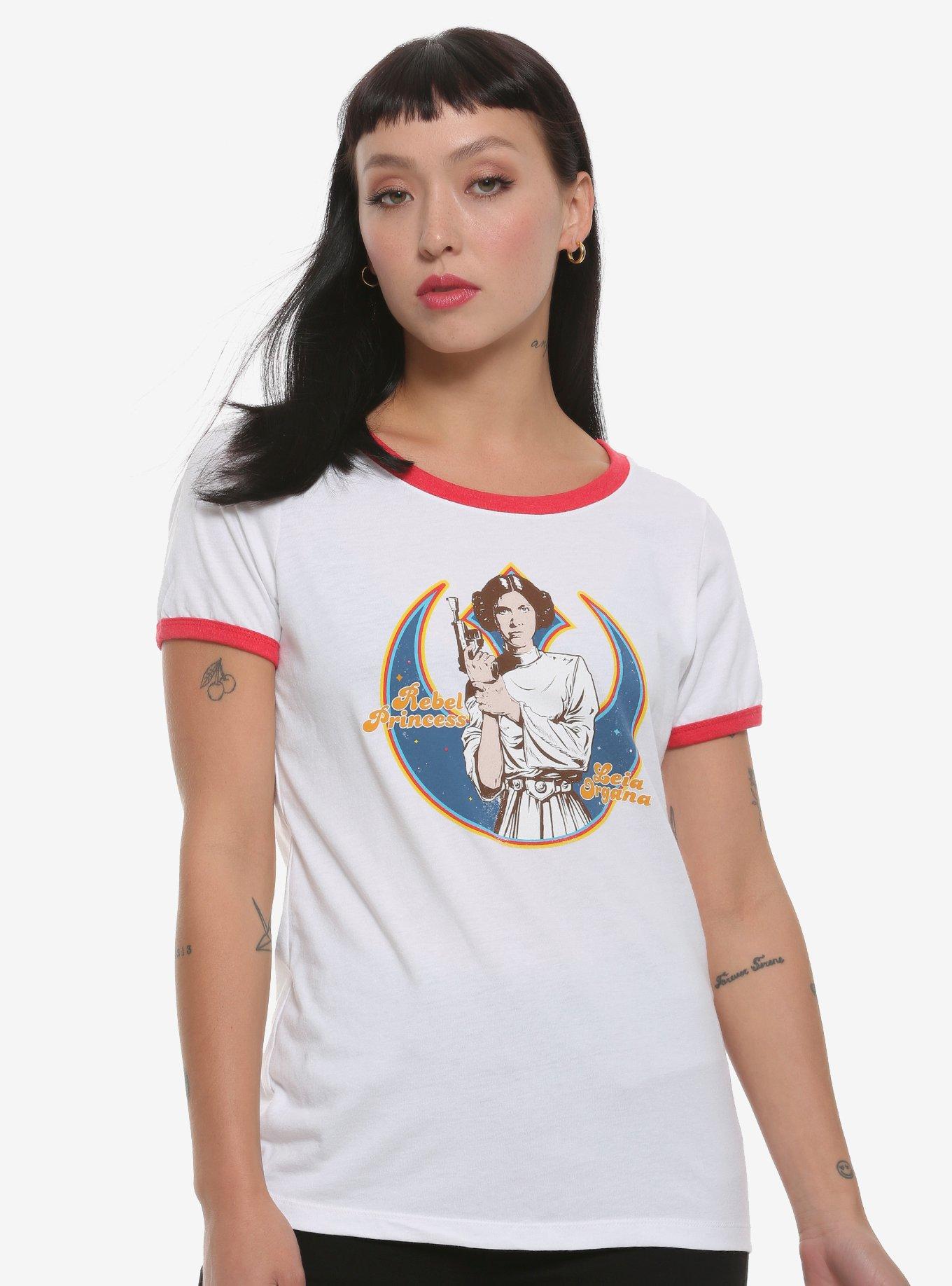 Star Wars Rebel Princess Leia Organa Girls Ringer T-Shirt