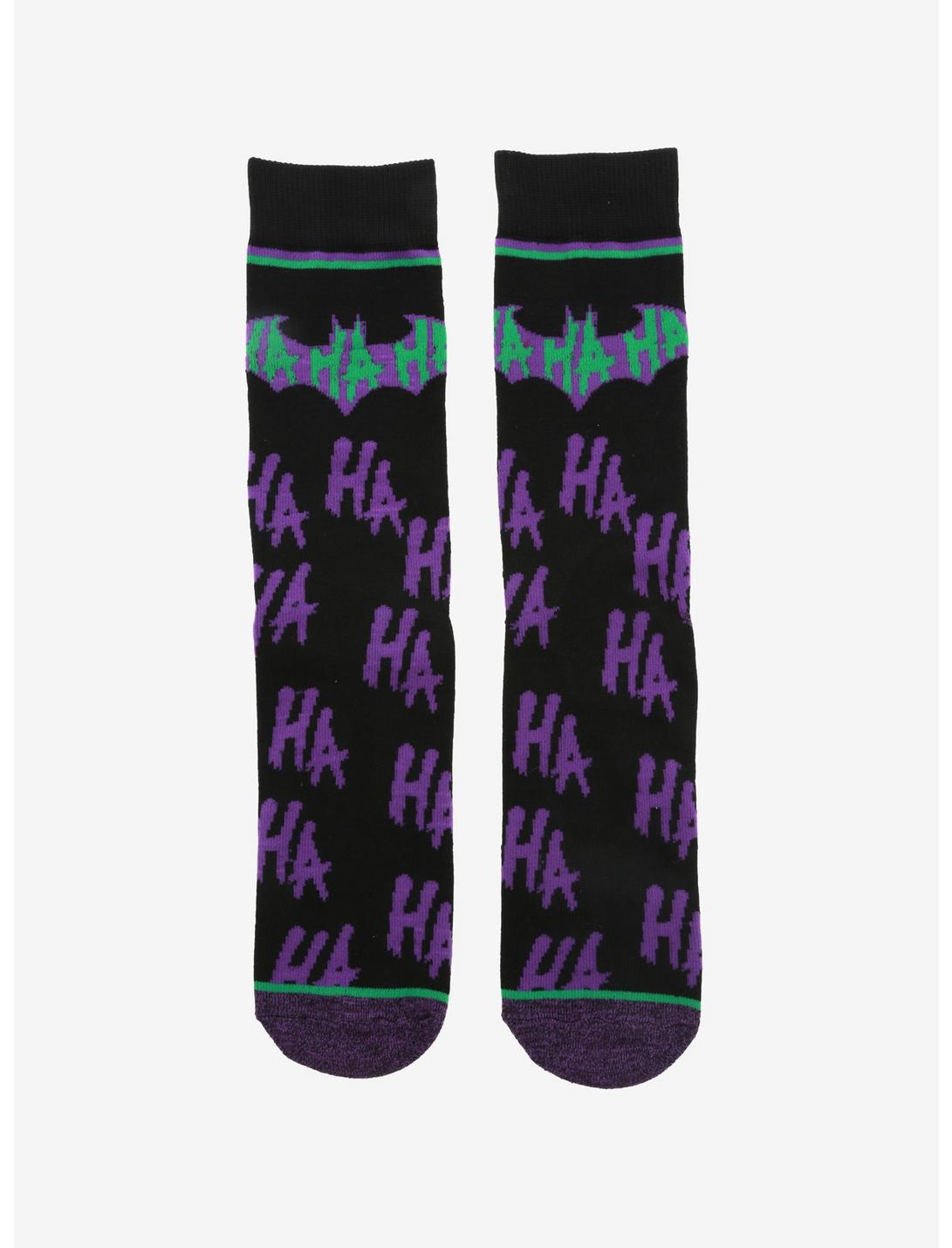 DC Comics Batman Joker Ha Ha Crew Socks - BoxLunch Exclusive, , hi-res