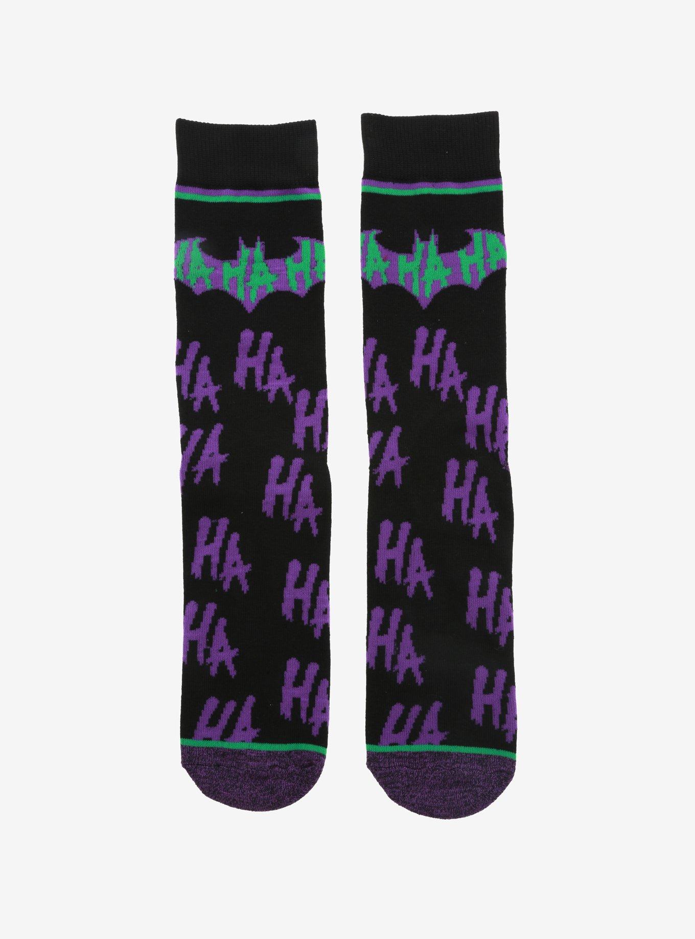 DC Comics Batman Joker Ha Ha Crew Socks - BoxLunch Exclusive, , hi-res