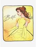Disney Beauty And The Beast Belle Sketched Plush Throw Blanket, , hi-res