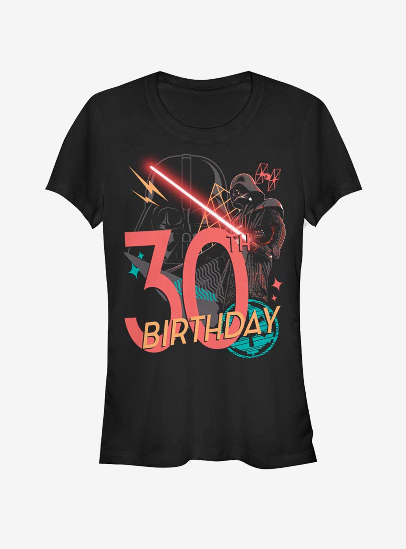 Star Wars Vader 30th B-Day Girls T-Shirt, BLACK, hi-res